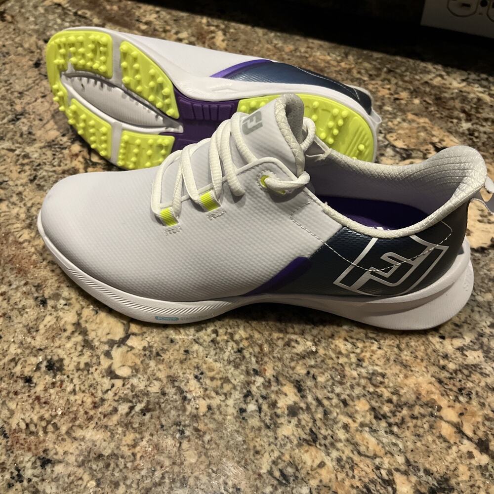 FootJoy Fuel Sport Women’s Golf Shoes US 7 White Purple Athletic Spikeless 90128